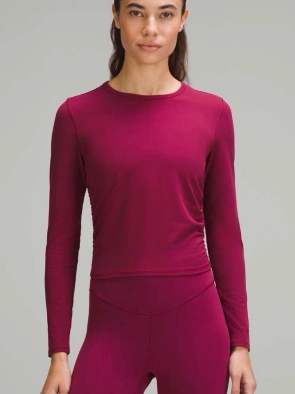 Lulu Long Sleeve Nulu Top in Deep Luxe (Berry)